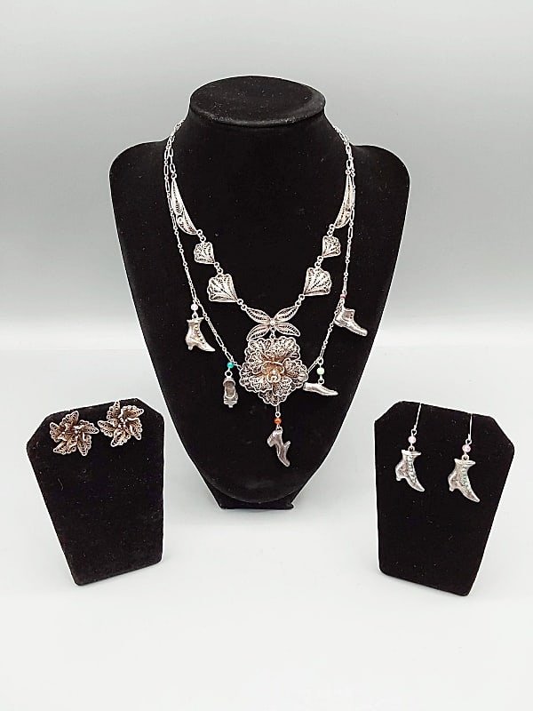 Pair of Sterling Necklace and Earring Sets (1 of 17)