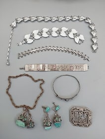Group of Vintage Silver Costume Jewelry