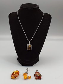 Group of Modern and Vintage Amber Jewelry