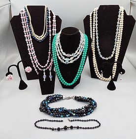 Group of Mid Century Beaded Necklaces