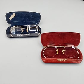 2 Ladies 1930's 12K Gold Filled Eyeglasses