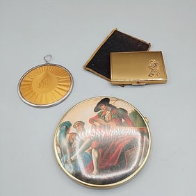Group of Vintage Hand Mirrors and Compacts