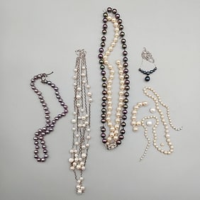 4 Vintage Pearl Bead Necklaces