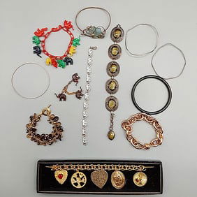 12 Vintage Costume Bracelets