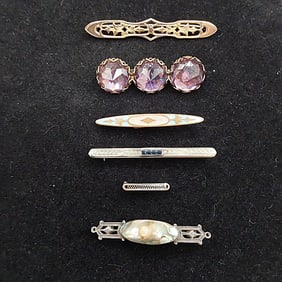 6 Antique Bar Pins