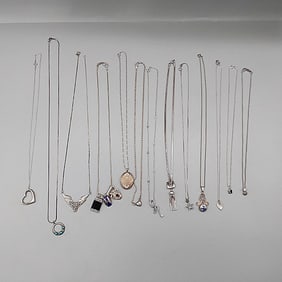 13 Sterling Necklaces and Pendants