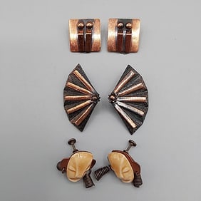 3 Pairs of Copper Earrings