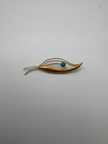 14K Modern Leaf Brooch