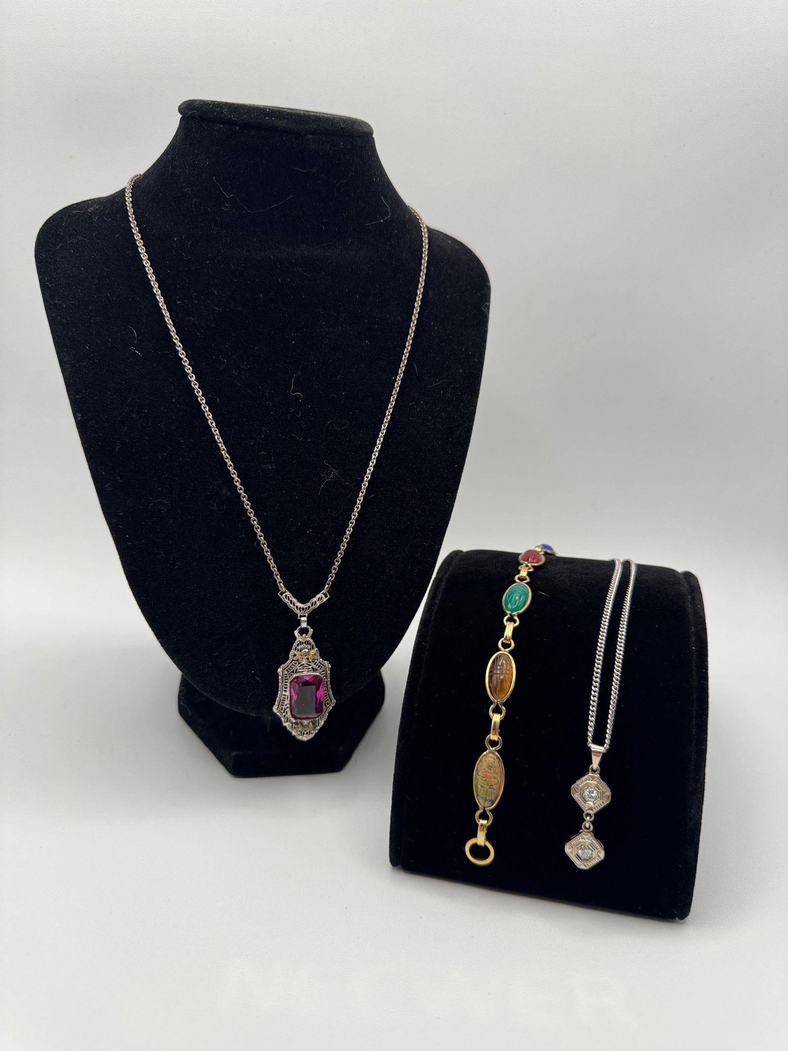 10K and Costume Necklace Plus Scarab Bracelet (1 of 11)