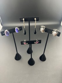 4 Pairs Sterling Earrings