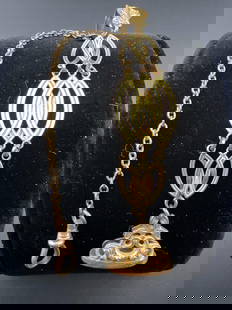 Vintage Vest Pocket Watch Chain: Vintage gold filled vest pocket watch chain, 9.25&rdquo; long, engraved.If you have any doubt, please ask questions! We will provide extra pictures, or can schedule an in person or video conference pr