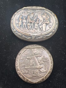 Two Holland Silver Embossed Boxes