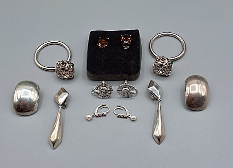 6 Pairs of Sterling Earrings (1 of 10)