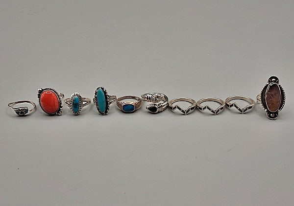 8 Sterling Rings, Some Southwestern Style (1 of 17)