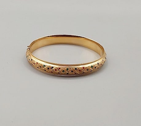 14K Bangle with Gems (1 of 3)