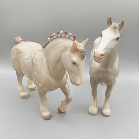 Breyer Mail Order Clydesdale Stallion and Mare Dapple Grey #80GR #83GR