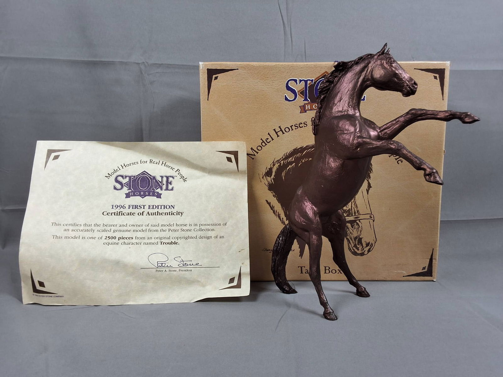 Peter Stone Trouble Rearing Horse Copper 1996 First Edition #9670 (1 of 10)