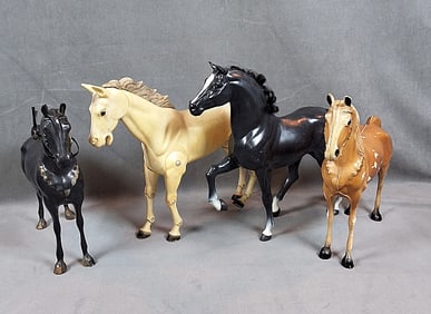 4 Toy Horses - Mattel Barbie Midnight Lone Ranger Silver and More