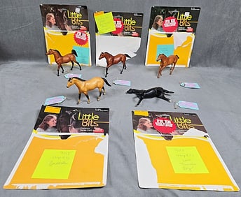 5 Breyer Little Bits Horses with Cards