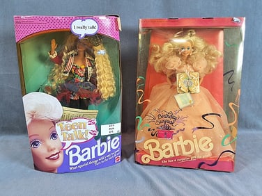 Birthday Surprise and Teen Talk Barbies