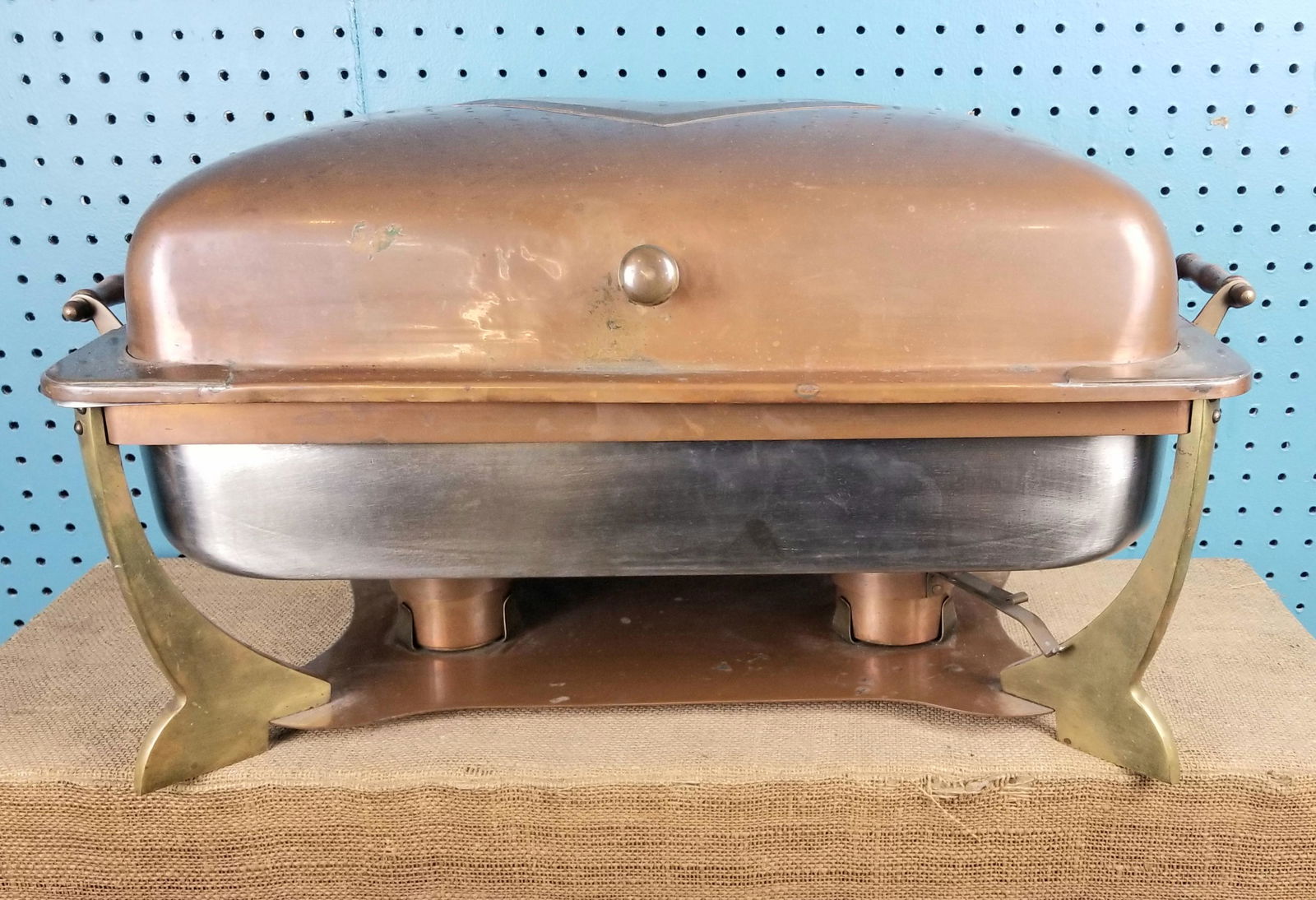 RARE Hand Hammered Copper Chafing Dish (1 of 8)