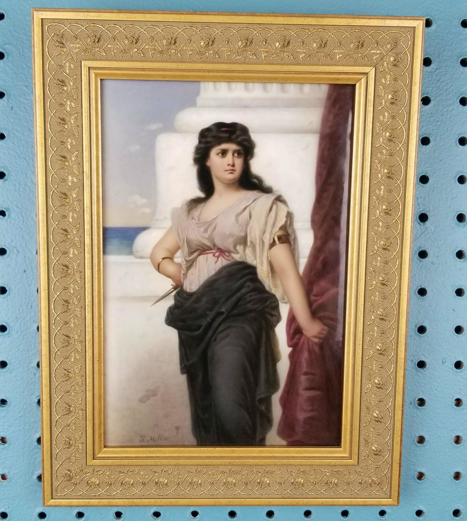 19th C KPM Porcelain Portrait Plaque, signed K Miller (1 of 6)