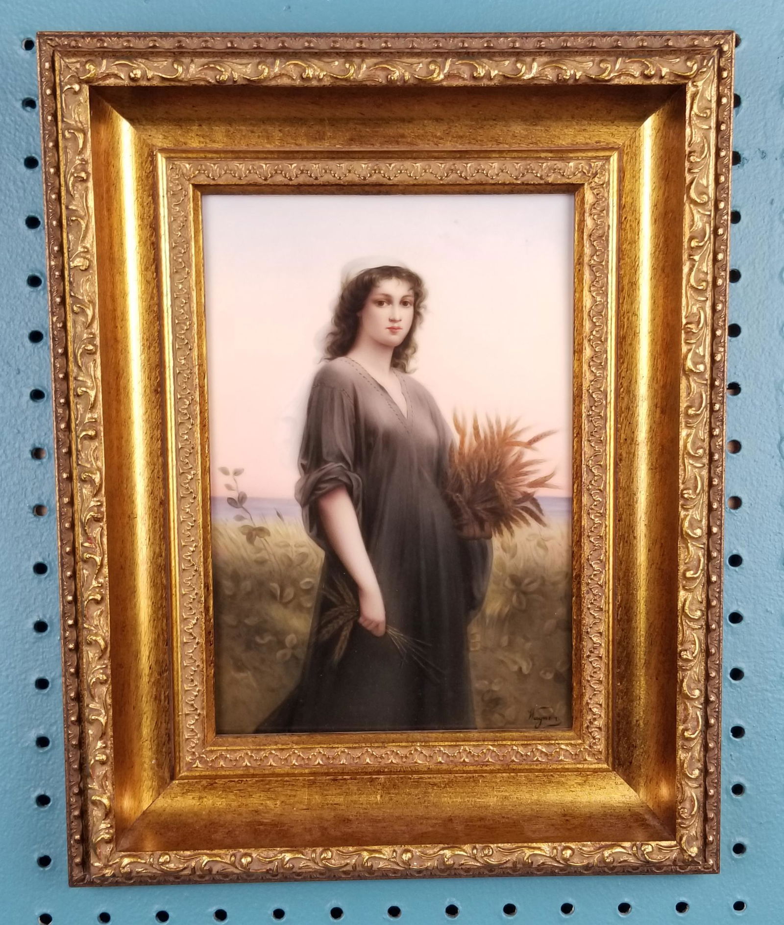 19th C KPM Porcelain Portrait Plaque, signed Wagner (1 of 7)