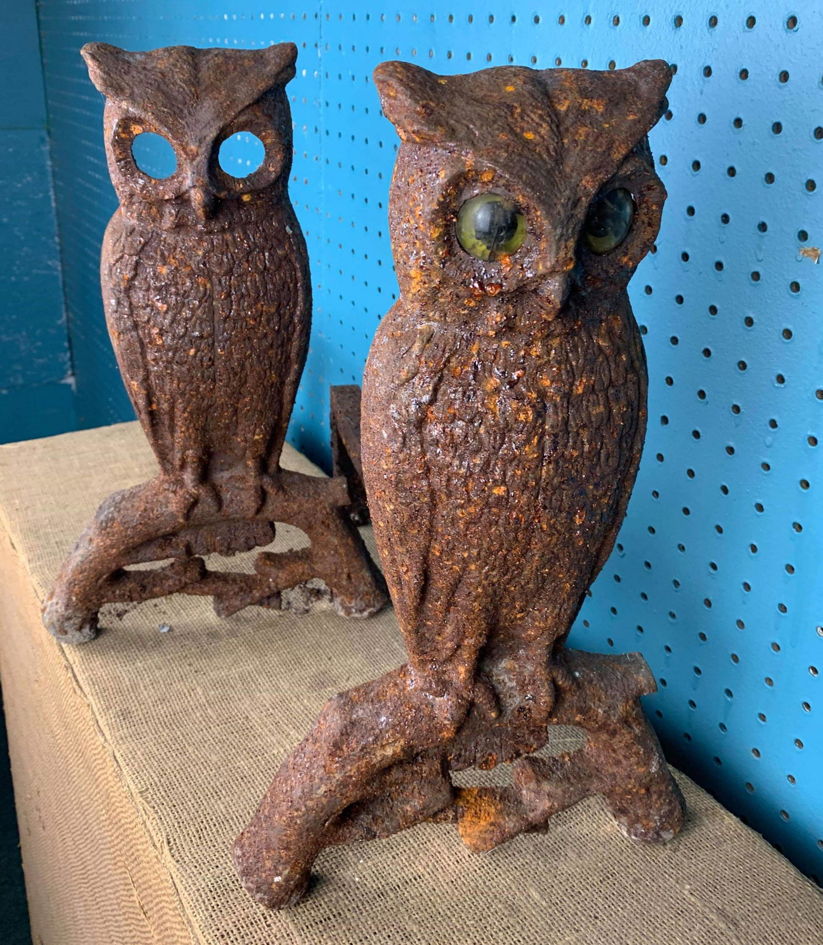 Antique Cast Iron Owl Andirons (1 of 9)