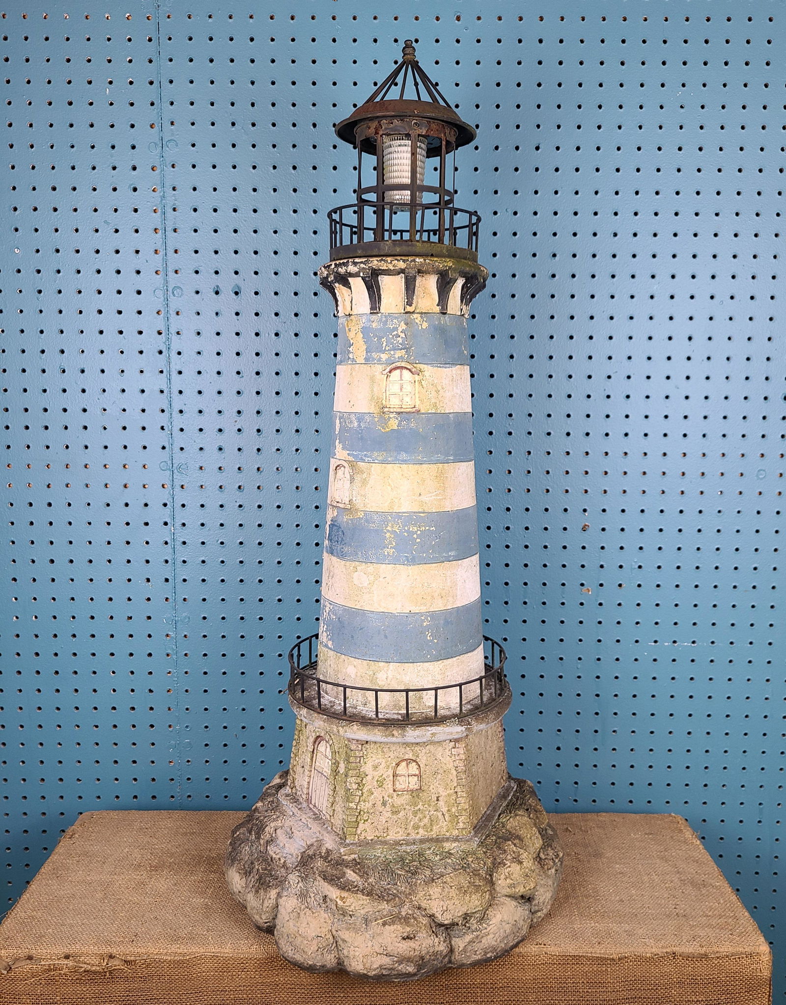 Unusual Vintage Toleware Lighthouse (1 of 4)