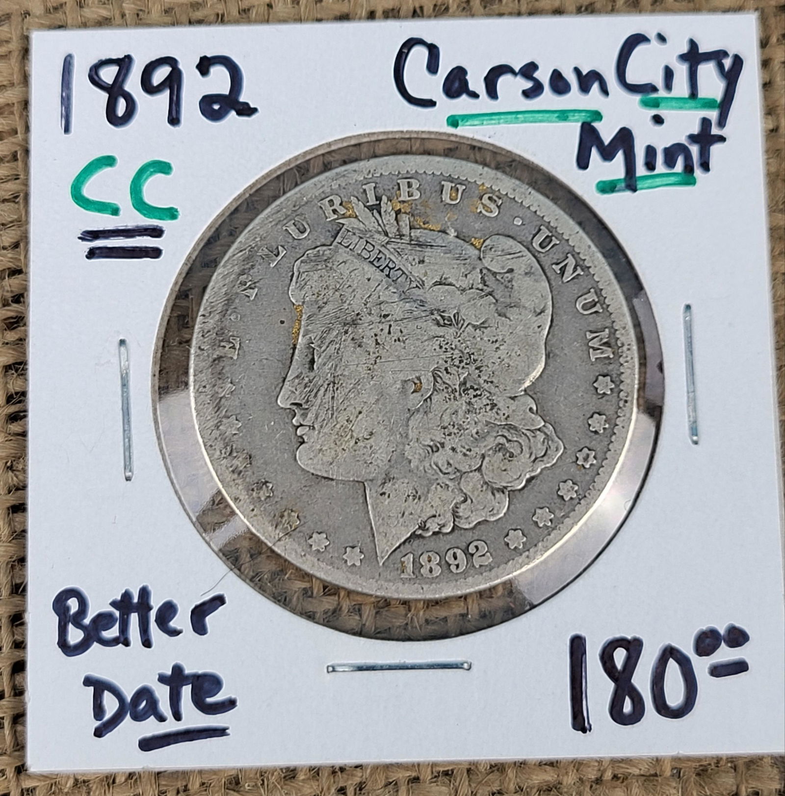 1892 CC Morgan Silver Dollar (1 of 4)