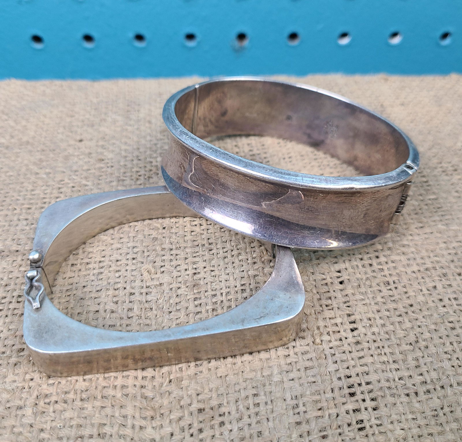 2 Sterling Mid-Century Modernist Bracelets (1 of 5)