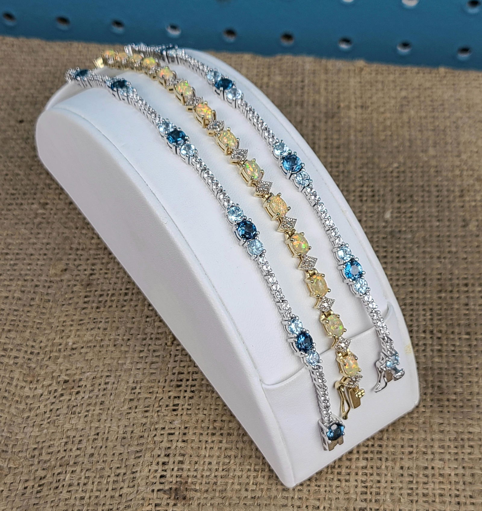 (3) Sterling Opal/Topaz Tennis Bracelets (1 of 5)