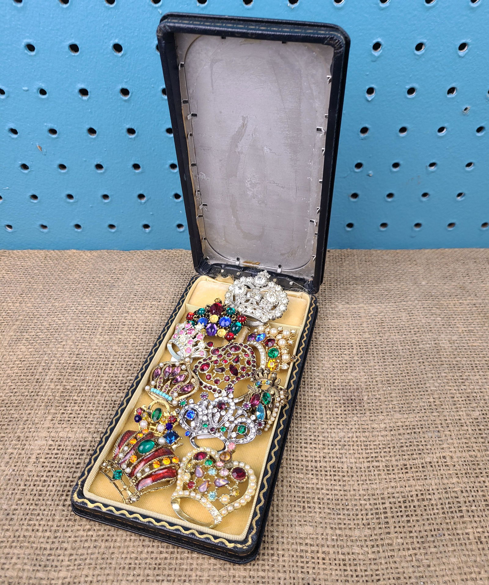 Vintage Collection of Trifari, Crown Rhinestone Pins (1 of 6)