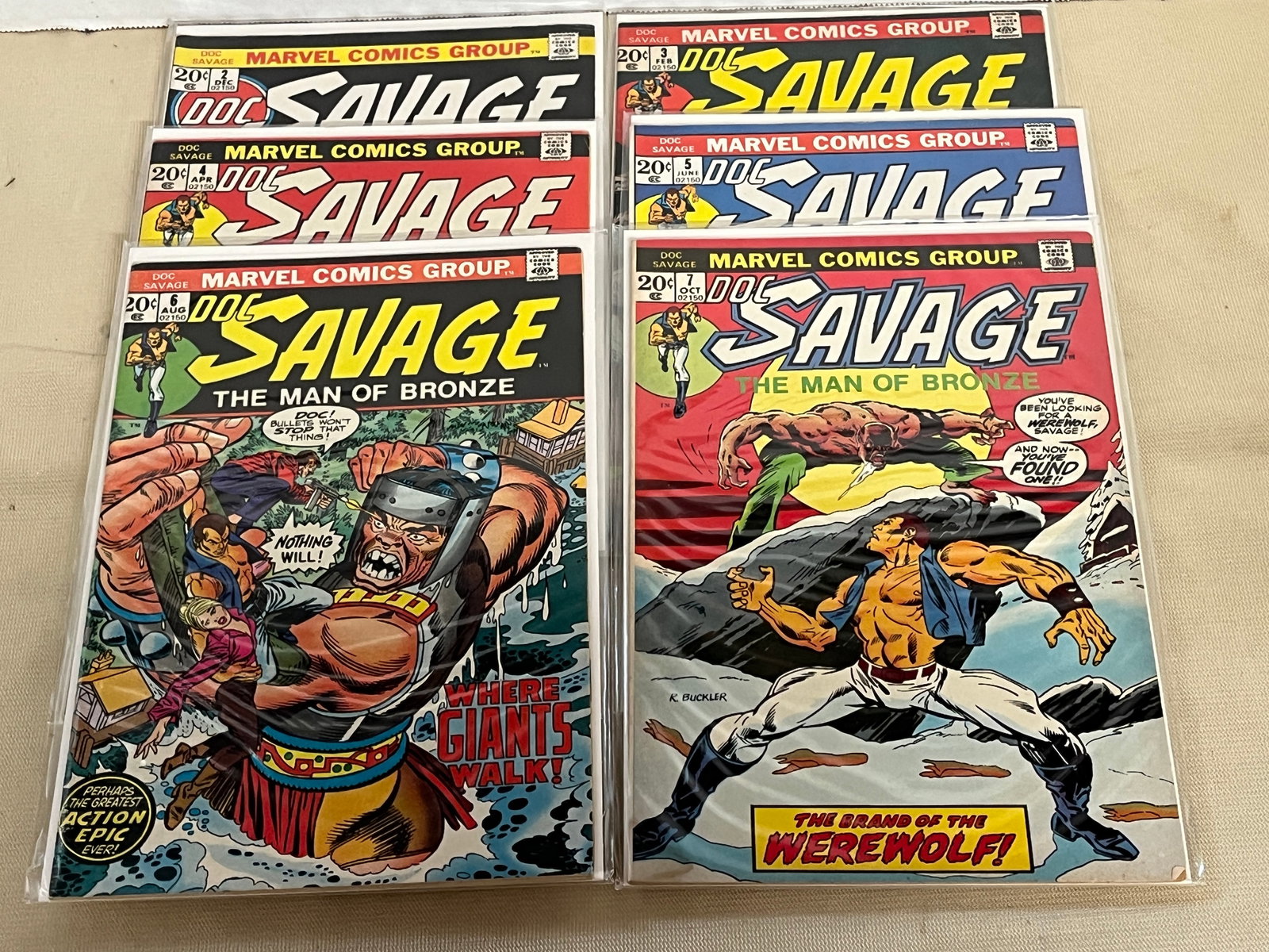 6 Marvel Comics Doc Savage #'s 2-7 (1 of 3)