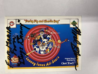 LOONEY TUNES CARD SIGNED BY MEL BLANC: LOONEY TUNES CARD SIGNED BY MEL BLANC PERSONALIZED FOR MARIA. Seven G's Auctions does not confirm authenticity of signatures if a COA is provided any questions, please contact COA company.
