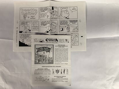 BEETLE BAILY ART SIGNED BY MORT WALKER: BEETLE BAILY ART SIGNED BY MORT WALKER 16X11 9/13 BEETLE KING 30697 AUTOGRAPHED FOR JAMES. Seven G's Auctions does not confirm authenticity of signatures if a COA is provided any questions, please
