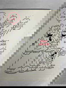 BEETLE BAILY ART SIGNED BY MORT WALKER: BEETLE BAILY ART SIGNED BY MORT WALKER 8X10 AUTOGRAPHED FOR JIM. Seven G's Auctions does not confirm authenticity of signatures if a COA is provided any questions, please contact COA company.