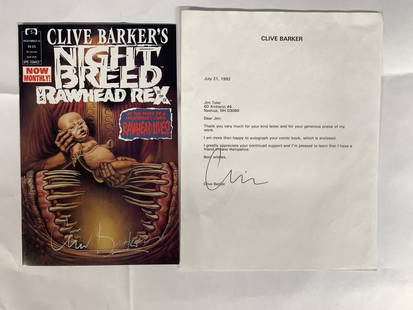 NIGHT BREED #15 AUTOGRAPHED BY CLIVE BAKER: NIGHT BREED VS RAWHEAD REX #15 SIGNED BY CLIVE BAKER W SIGNED . Seven G's Auctions does not confirm authenticity of signatures if a COA is provided any questions, please contact COA company.
