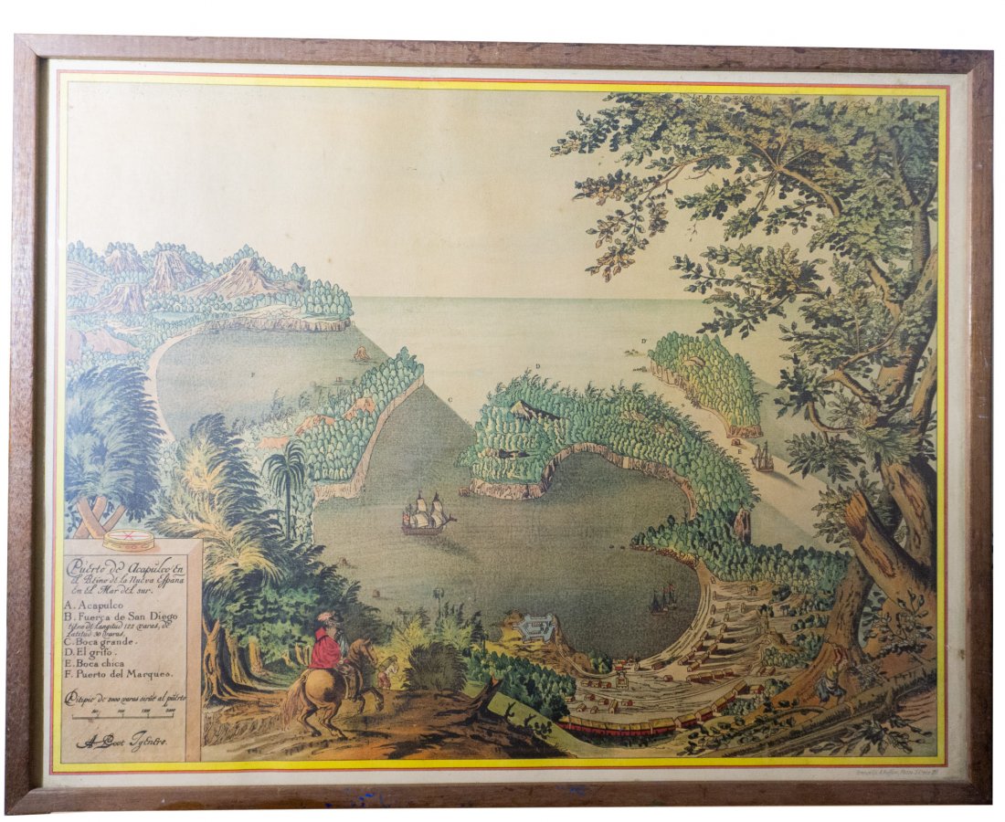 1628 Spanish relief map of Acapulco Bay, Mexico (1 of 3)