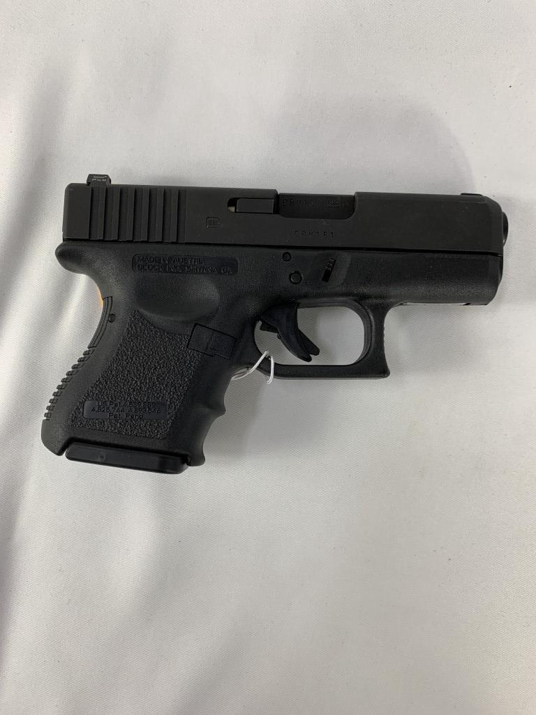 1313-GLOCK MODEL 33: GLOCK MODEL 33 - 357 SIG, SEMI AUTO, TRIJICON SIGHTS, 1-9RD MAG, EXCELLENT CONDITION, LITTLE TO NO WEAR (SN# CRM161US)