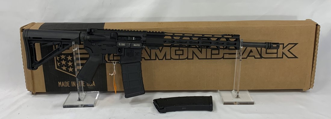 1463-DIAMONDBACK FIREARMS DB-15: DIAMONDBACK FIREARMS DB-15 - 223/5.56. 16" BARREL, 12" QUADRAIL, 2-30RD MAGS, NIB (SN# DB2465678)