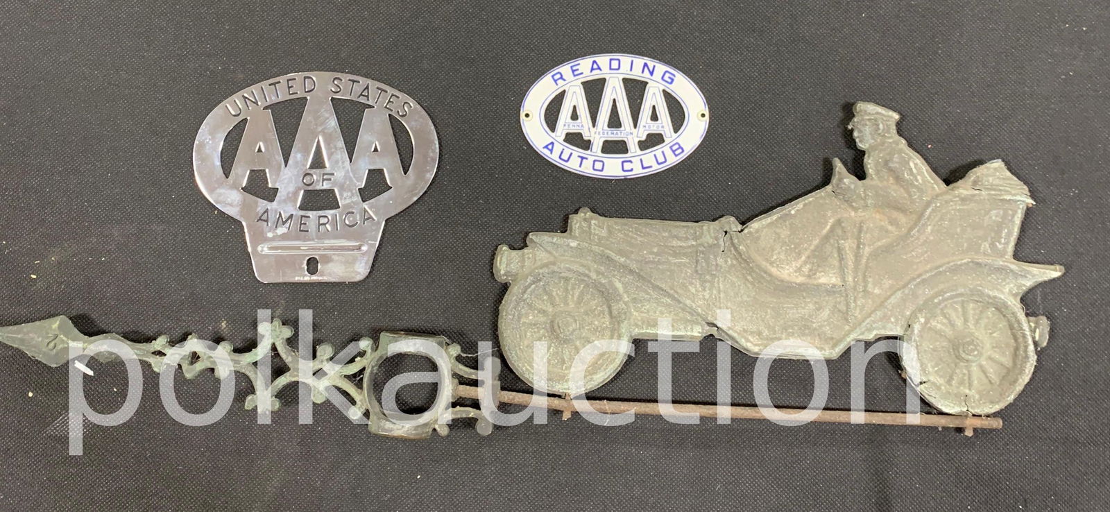 Car Weathervane and 2 AAA Badges (1 of 1)