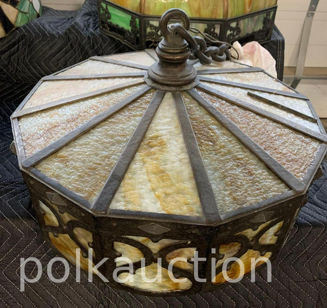 Caramel Slag Light Fixture: Caramel Slag Light Fixture - 23" diameter, No Shipping, Pick Up Only