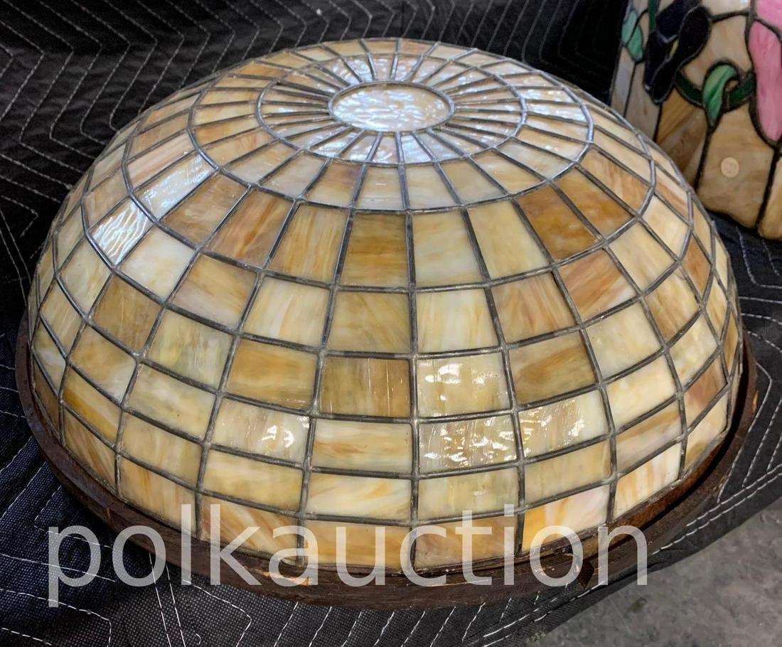 Leaded Glass Lightshade: Leaded Glass Lightshade -18" Diameter, No Shipping - Pick Up Only