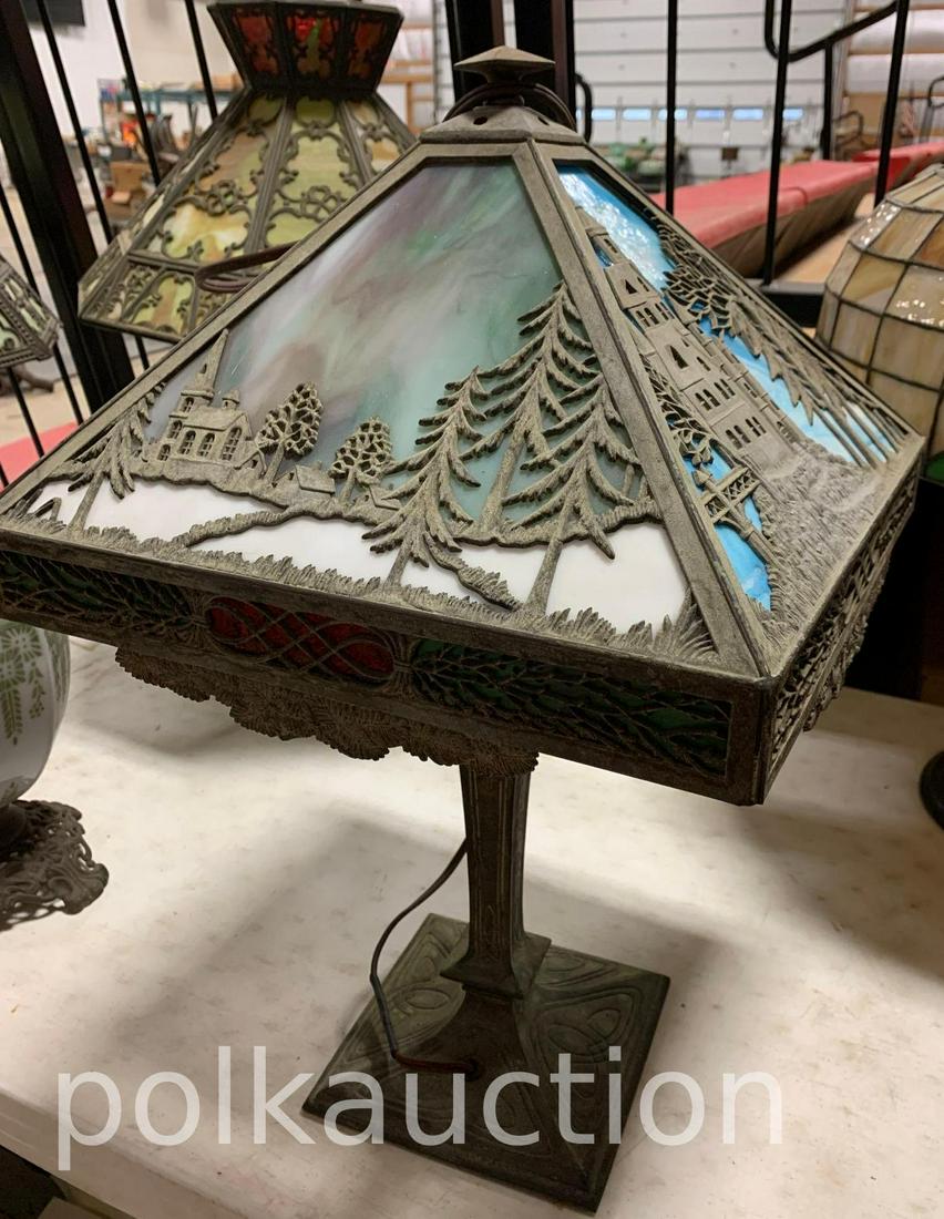 Scenic Slag Glass Lamp (1 of 6)