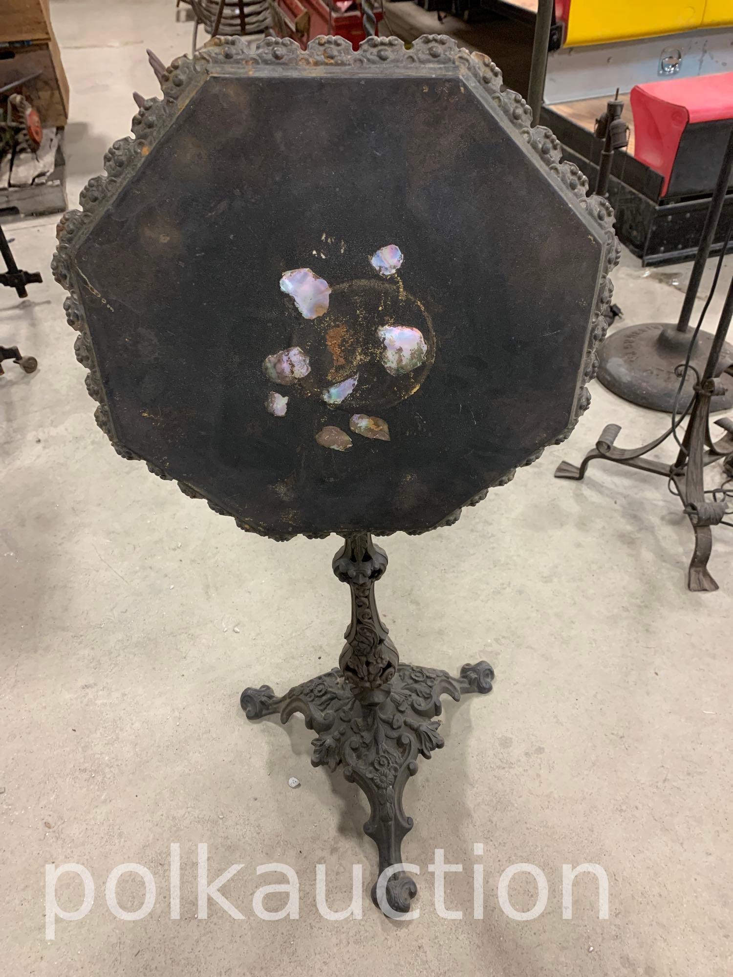 Antique Tilt Top Cast-iron Table (1 of 6)