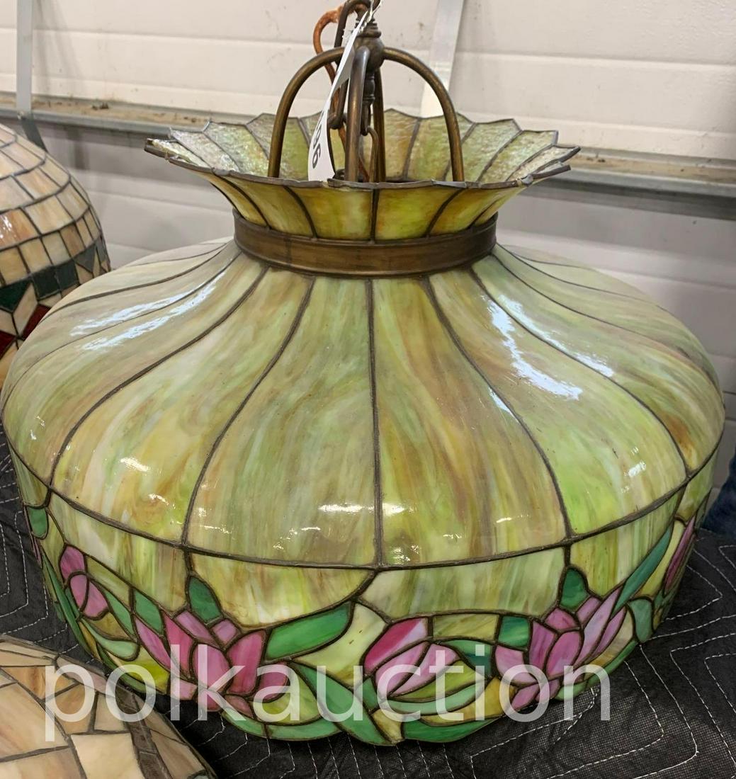 Leaded Glass Hanging Light (1 of 4)