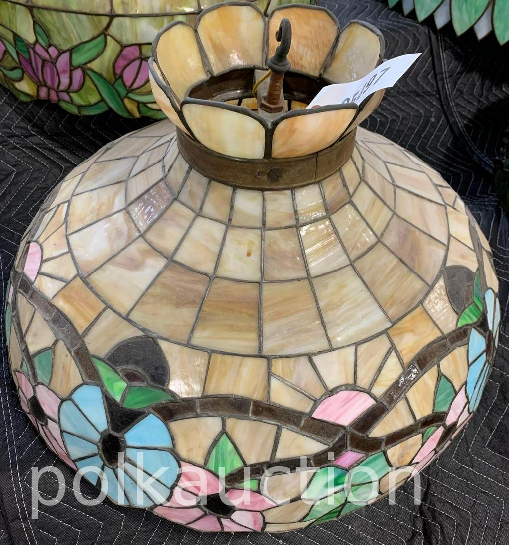 Leaded Glass Hanging Light: Leaded Glass Hanging Light - 25", No Shipping, Pick up Only 