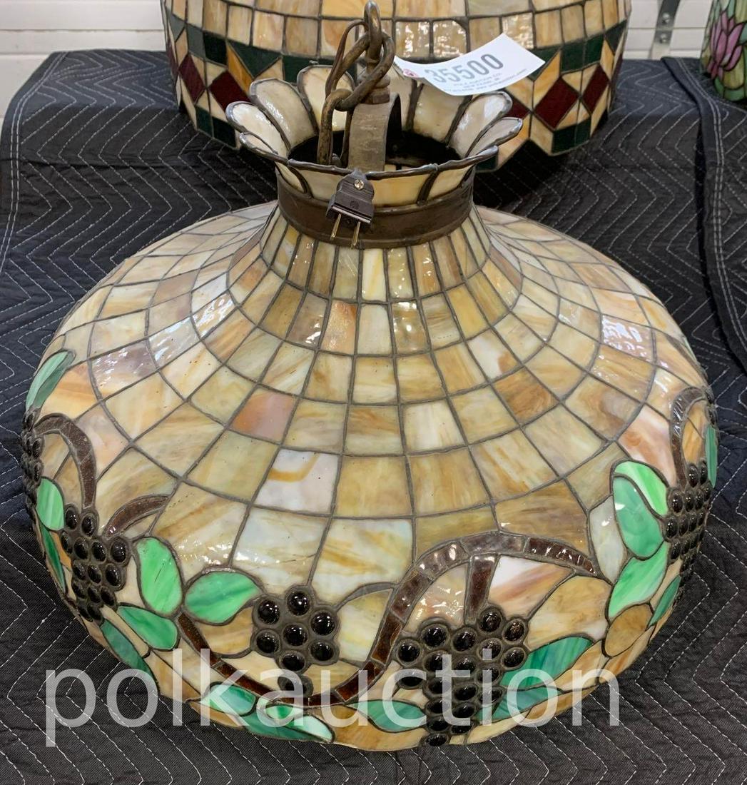 Leaded Glass Hanging Light: Leaded Glass Hanging Light - 25", No Shipping, Pick up Only