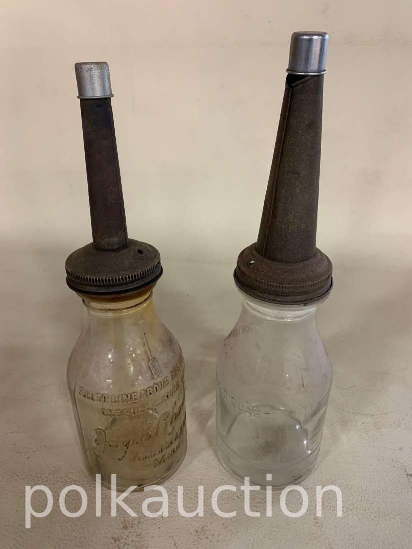 305-(2) ANTIQUE OIL JARS: .